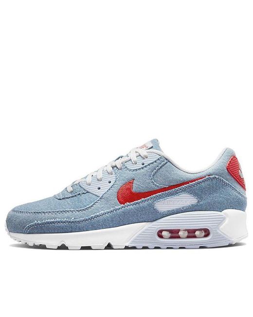 Nike Air Max 90 Low Tops Retro Blue Red Men | Lyst