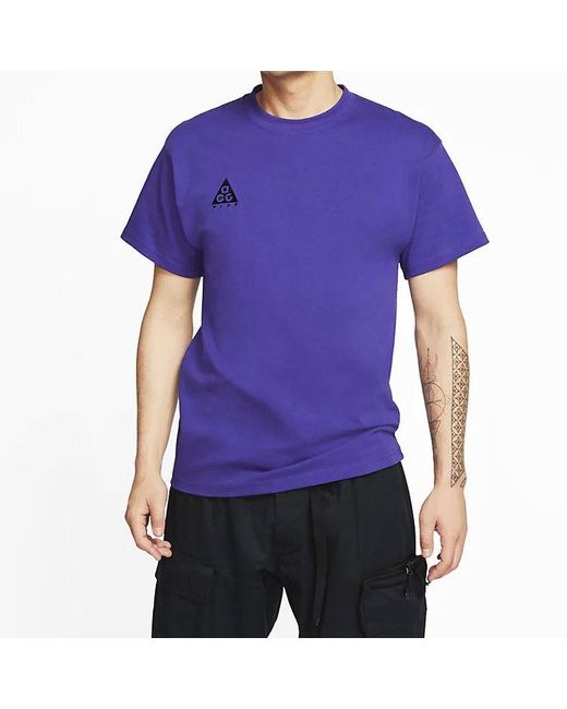 Nike Purple Acg Small Logo Casual Short Sleeve for men