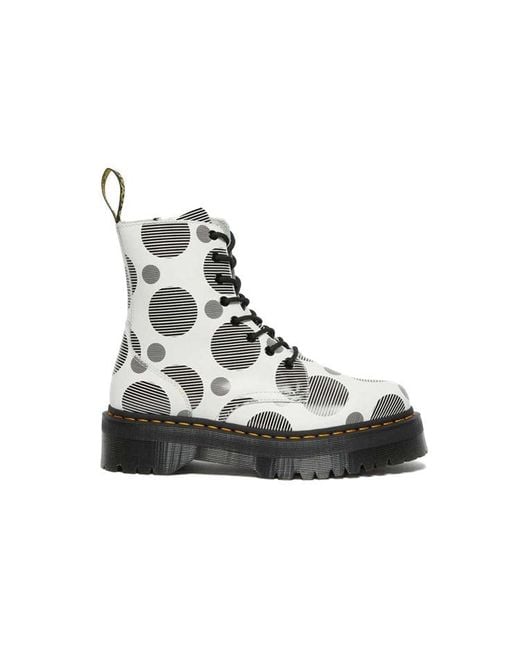 Dr. Martens Black (Wmns) Jadon Polka Dot Smooth Leather Platform Boots
