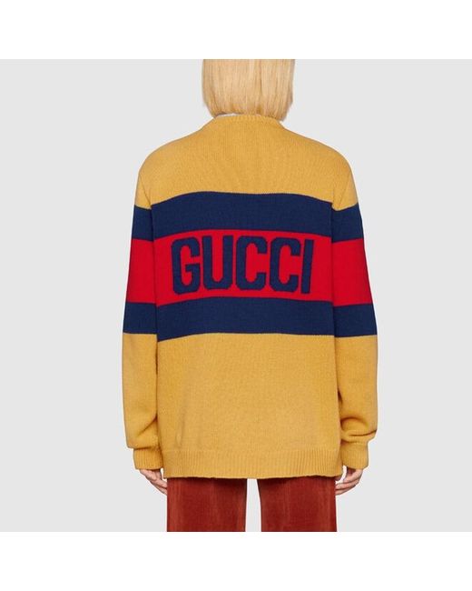 Gucci Orange 100 Wool Sweater for men