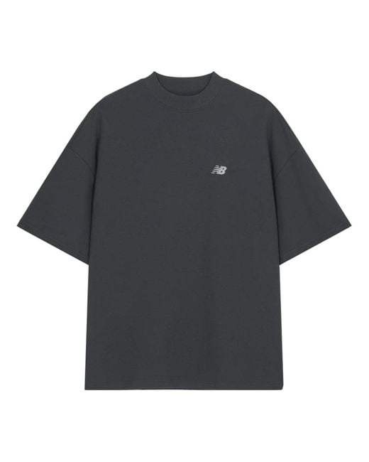 New Balance Black Nb Logo Cotton T-Shirt