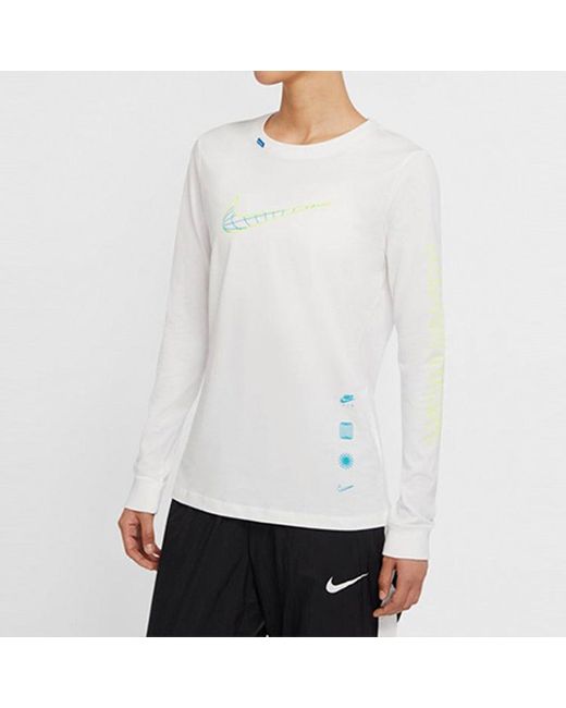Nike Blue (Wmns) Sportswear Round Neck Long Sleeves Casual