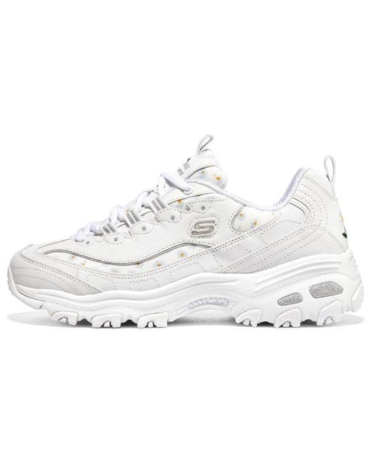 Skechers White (Wmns) D'Lites 1.0 Sneakers
