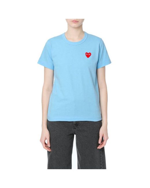 COMME DES GARÇONS PLAY Blue (Wmns) Small Logo Tee