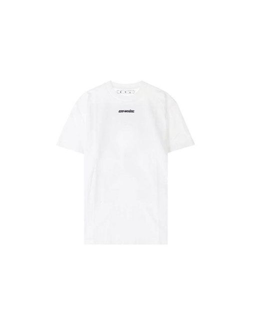 Off-White c/o Virgil Abloh Blue Back Arrow Pattern Printing Round Neck Short Sleeve Loose Fit for men