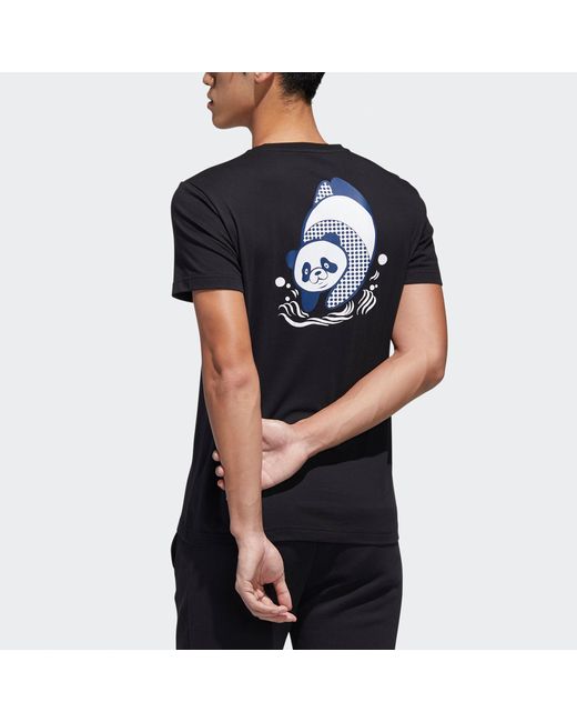Adidas Black Neo M Pnda 3Sgrx T Printing Pattern Sports Short Sleeve for men