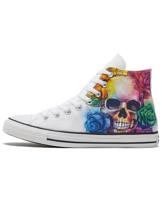 Converse Blue Chuck Taylor All Star High Top Skull And Roses for men