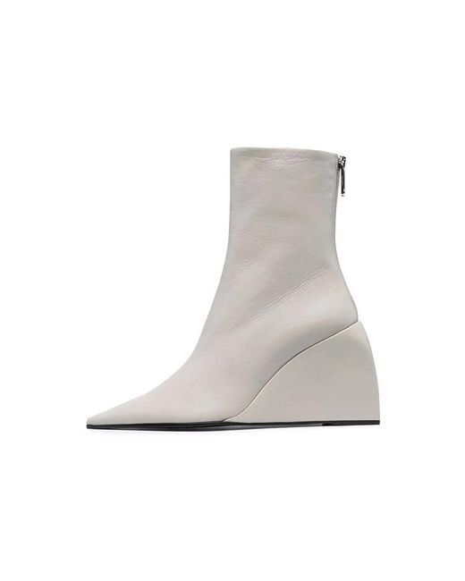 Off-White c/o Virgil Abloh Gray Off- Dolls Wedge Boots