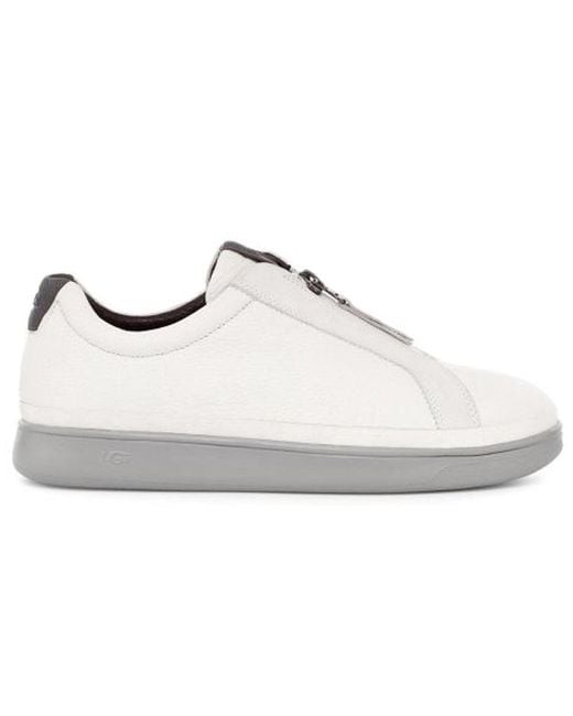 Ugg White Cali Low-Top Zip-Up Sneakers for men