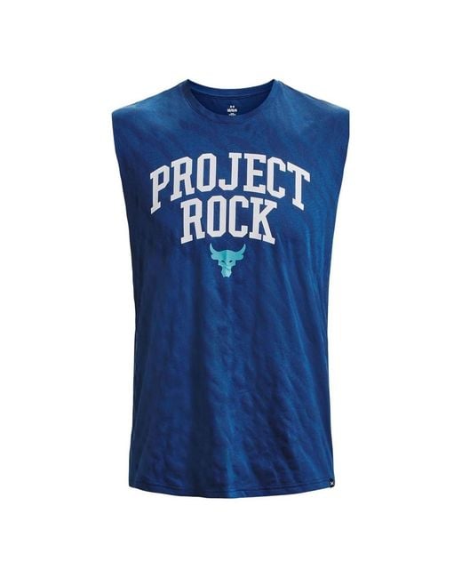 Under Armour Blue Project Rock Sleeveless Tank for men