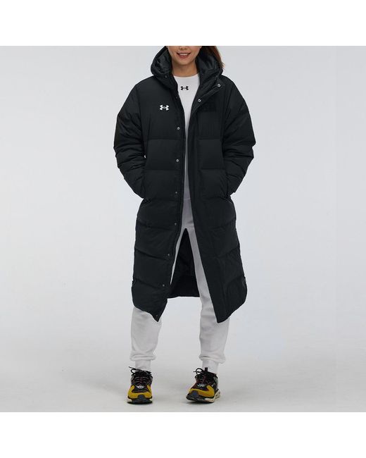 Under Armour Black Long Puffer Jacket for men