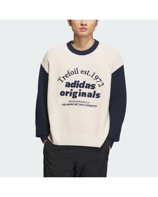 Adidas Blue Originals Classic Sport Sweater (gender Neutral) for men