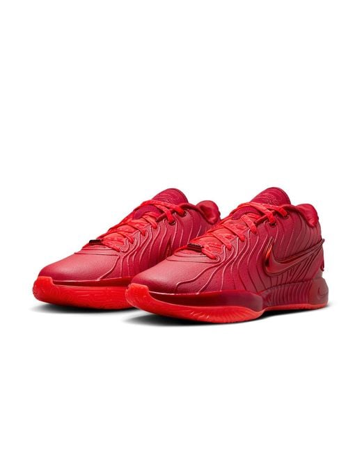 Nike Red Lebron Xxi Basketball Shoes for men
