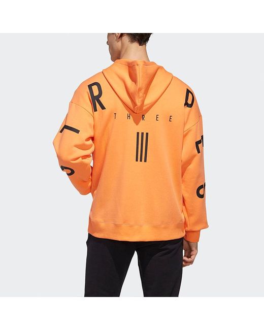 Adidas Orange Sport 2 Street Alphabet Printing Athleisure Casual Sports Hooded Jacket for men