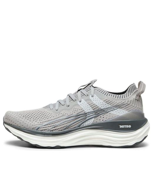 PUMA Gray Foreverrun Nitro Knit 'Concrete' for men