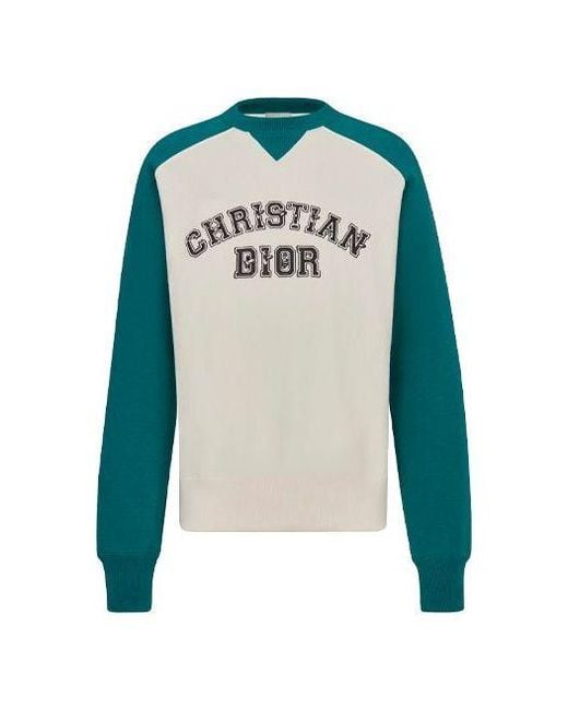 Dior Blue X Kenny Scharf Jointly Signed Fw21 Letter Embroidery Round Collar Sports for men