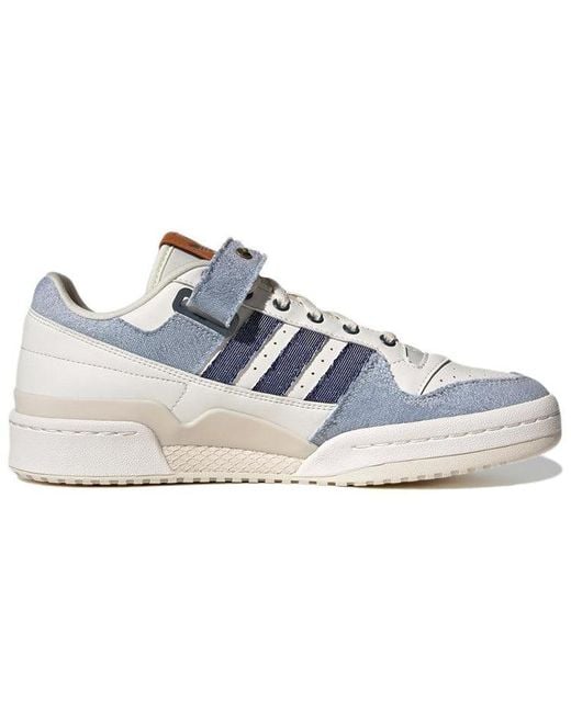 Adidas Blue Originals Forum Low Cozy Wear-Resistant Non-Slip Skateboarding Shoes Denim for men