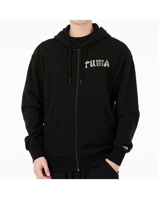 PUMA Black Downtown Graphic Fz Jacket for men