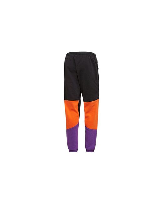 Adidas Black Originals Splicing Colorblock Casual Sports Long Pants for men