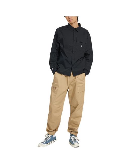 Converse Blue Woven Long Sleeve Button Down Shirt for men