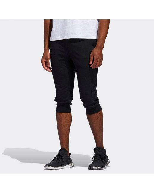 Adidas Black M Pnt 34 Dk 3S Training Running Sports Slim Fit Cropped Pants for men