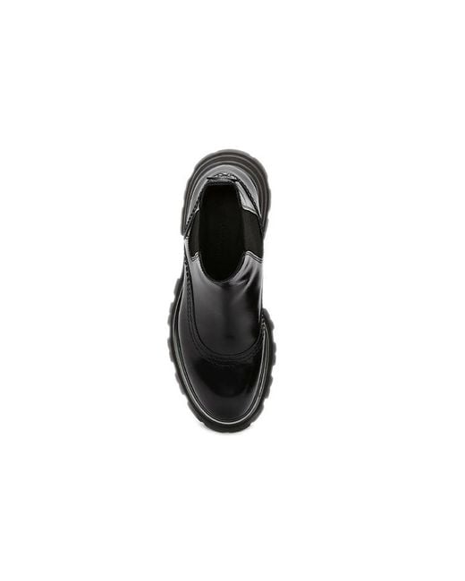 McQueen Black (Wmns) Leather Chelsea Ankle Boots
