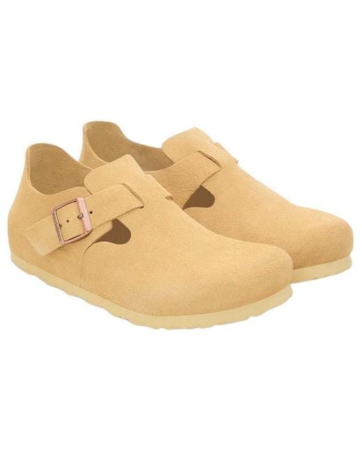 Birkenstock Natural London Suede Leather Narrow Fit Shoes 'Latte Cream' for men