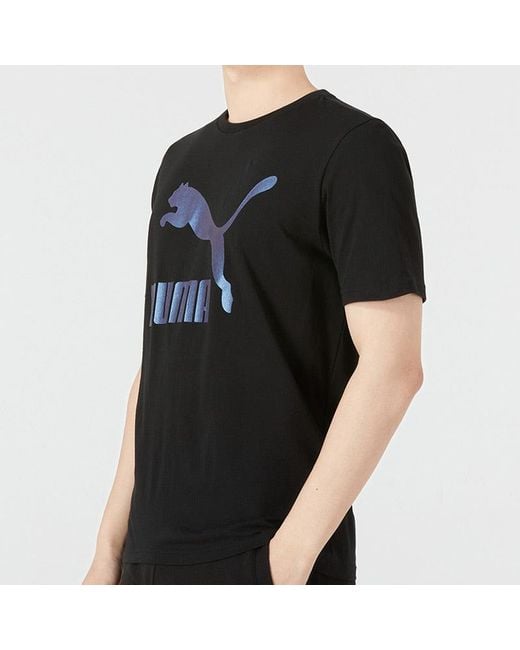 PUMA Black Classics Logo Metallic Tee for men