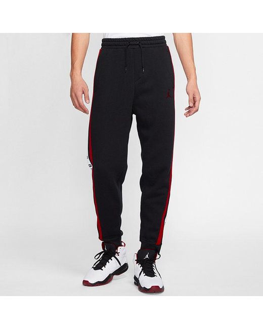 Nike Red Logo Splicing Fleece Lined Stay Warm Bundle Feet Sweatpants Winter for men
