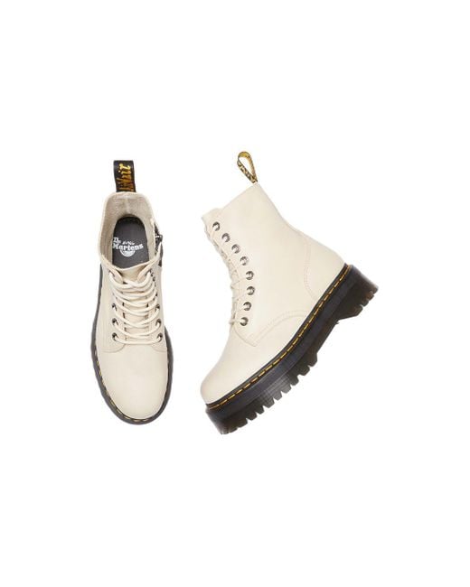 Dr. Martens Natural Jadon Iii Pisa Leather Platform Boots 'Parchment'