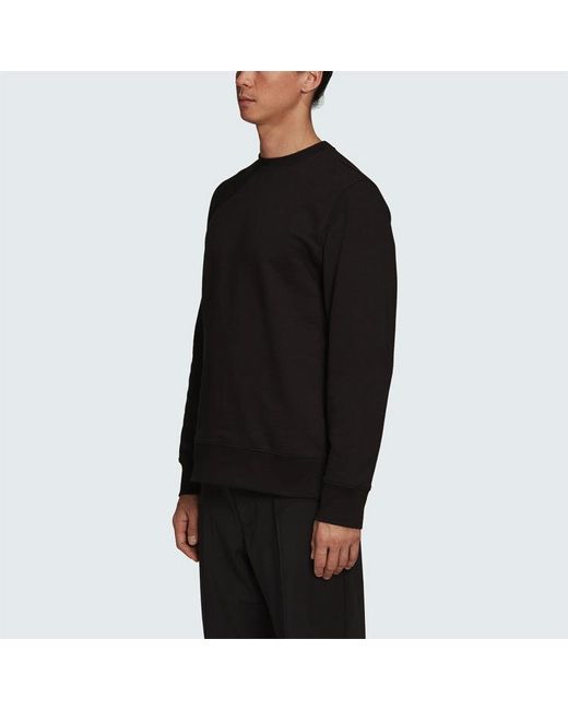 Adidas Black Y-3 Ss21 Warrior Embroidered Round Neck Sweatshirts for men