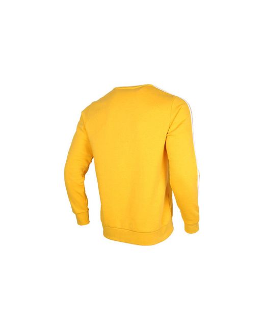 adidas E 3s Crew Fl Printing Fleece Stay Warm Casual Sports Pullover Neck Yellow for Men Lyst