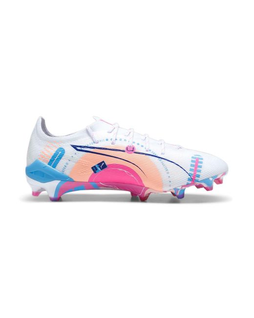 PUMA S Cloud Ultra Ultimate Firm Ground Football Boots White/blue/pink 7.5 for men