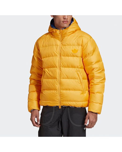 Adidas Yellow Originals Sports Double Sided Down Jacket for men