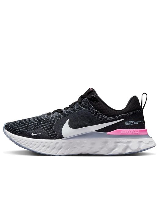 Nike React Infinity Run Flyknit 3 'black Football Grey Pink' in Blue for  Men | Lyst