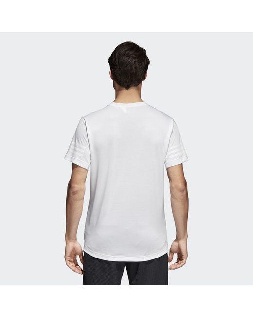 Adidas White Sports Gym Round Neck Short Sleeve for men