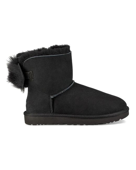 Ugg Black (Wmns) Fluff Bow Mini Fleece Lined