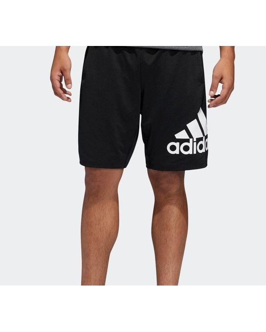 Adidas Black Sports Slogan Knitted Shorts for men
