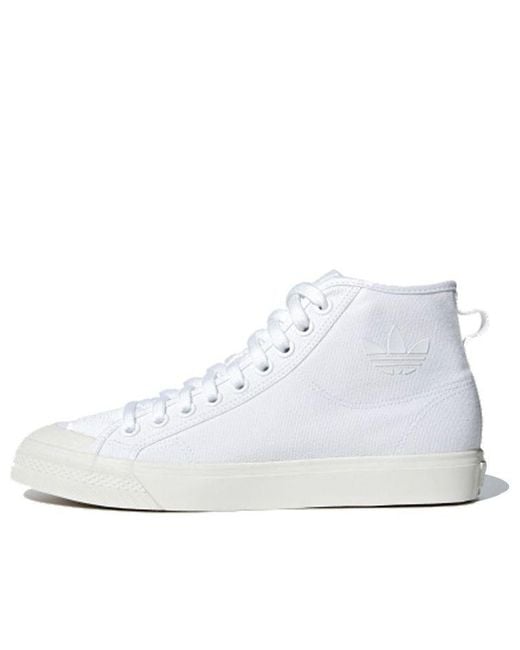Adidas White Nizza Hi 'Cloud' for men