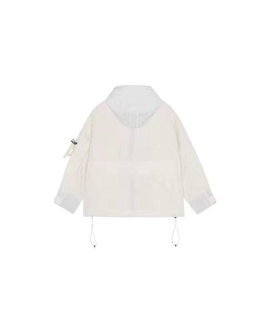 New Balance Gray (Wmns) Logo Printing Woven Sports Hooded Jacket Milky