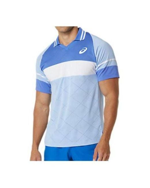 Asics Blue Match Actibreeze Polo Shirt 'Sapphire' for men