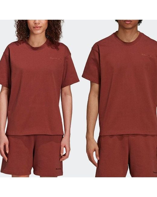 Adidas Brown X Pharrell Humanrace Small Logo T-Shirt 'Coffee' for men