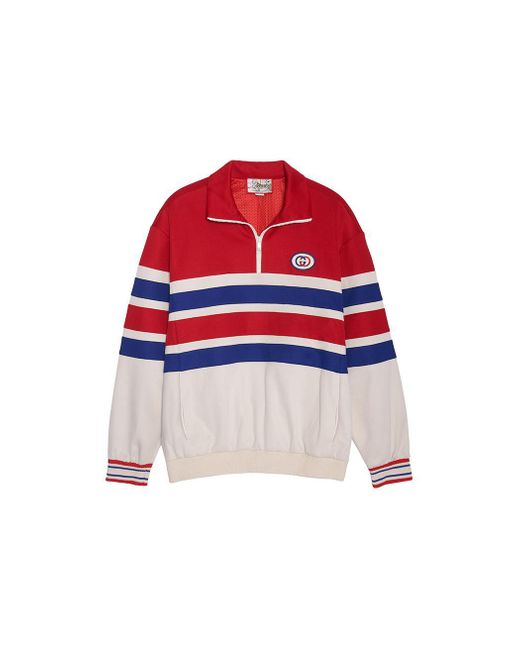 Gucci Red Tiger Colla Sweatshirt With Patch for men