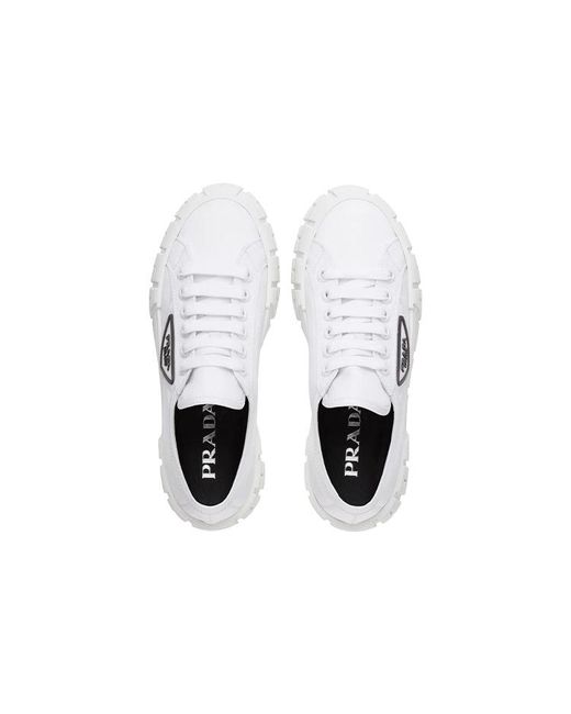 Prada White (Wmns) Double Wheel Re-Nylon Gabardine Sneakers