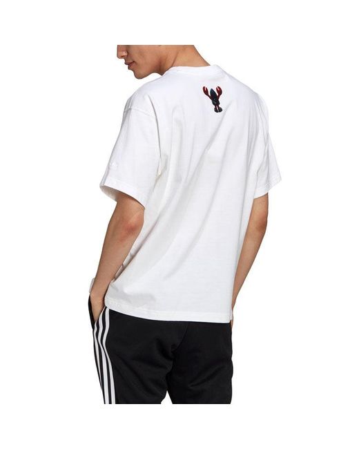 Adidas White Originals Artist Tee Ss Dragon Pattern Pocket Short Sleeve for men