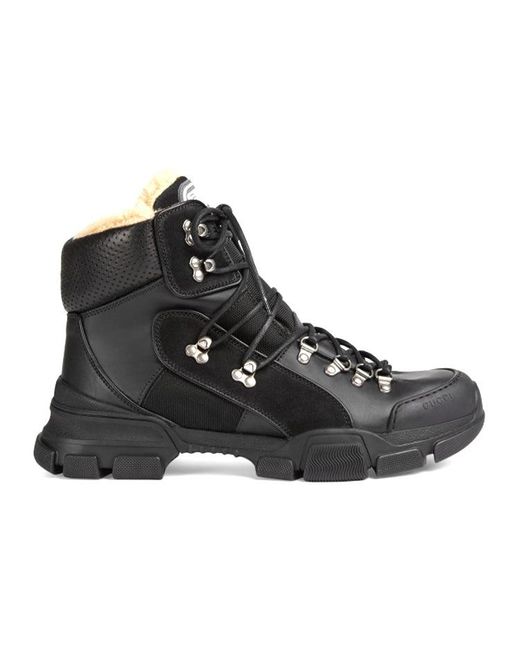 Gucci Black Flashtrek High-Top With Wool for men