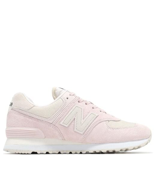 New Balance White (Wmns) 574 Granite Suede'