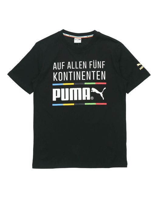 PUMA Black Alphabet Round Neck Short Sleeve for men