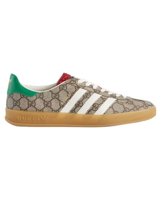 Adidas Natural X Gucci Gazelle Gg Supreme Shoes Ebony' for men