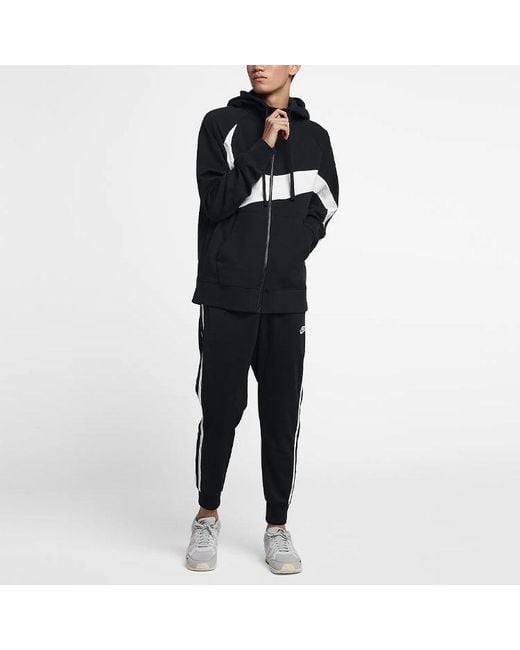 Nike Black Coat Hooded Color Block Zipper Closure Sportswear for men